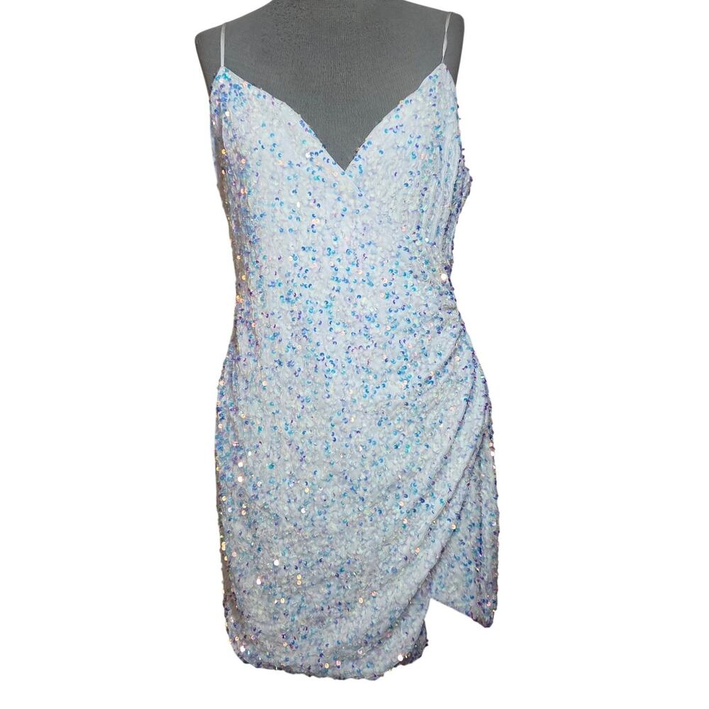 White Sequin Mini Dress Size Large